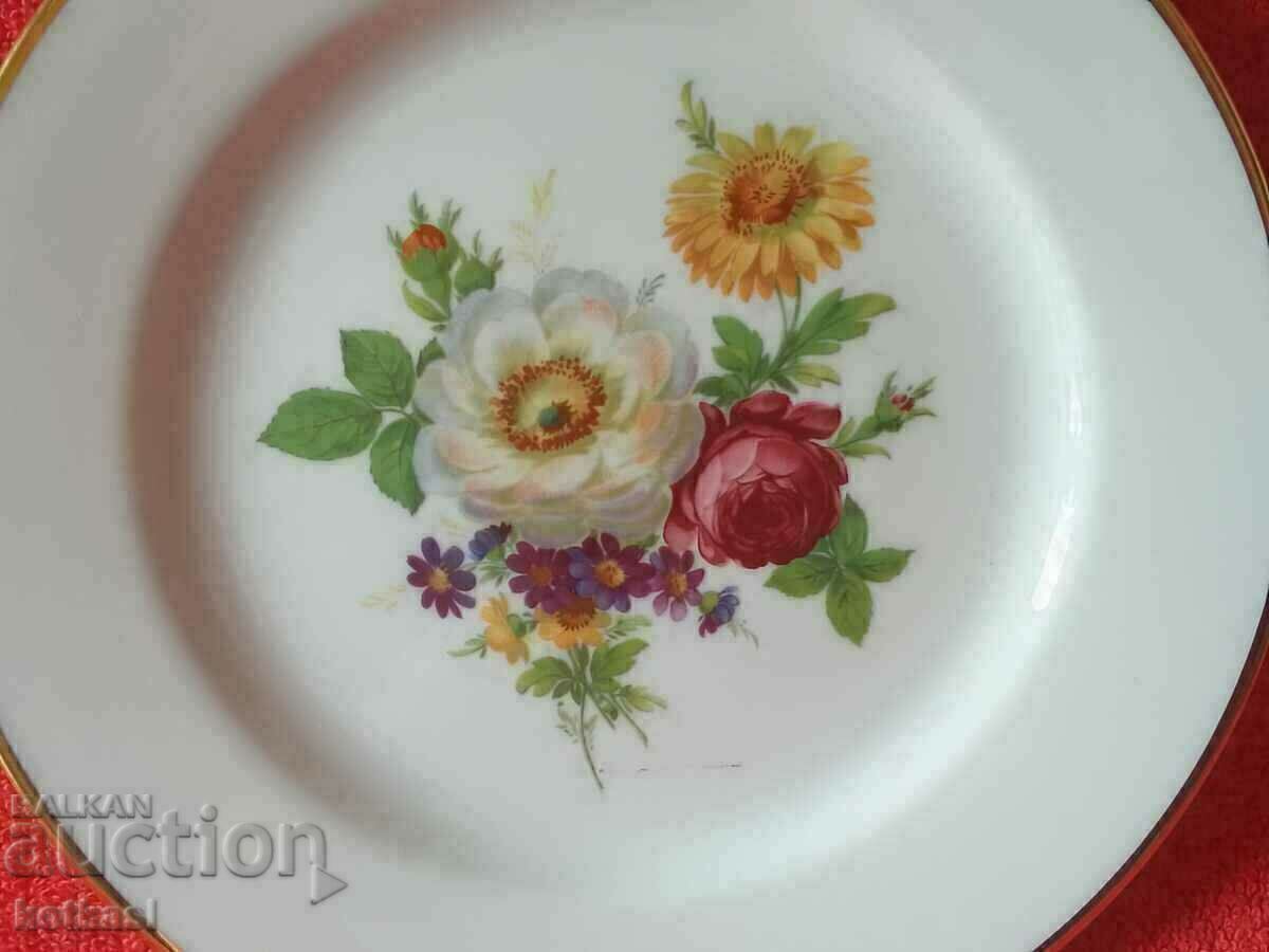 Доставка на Стар порцелан чиния позлата Seltmann Weiden Майсенски букет Доставка на Стар порцелан чиния позлата Seltmann Weiden Майсенски букет