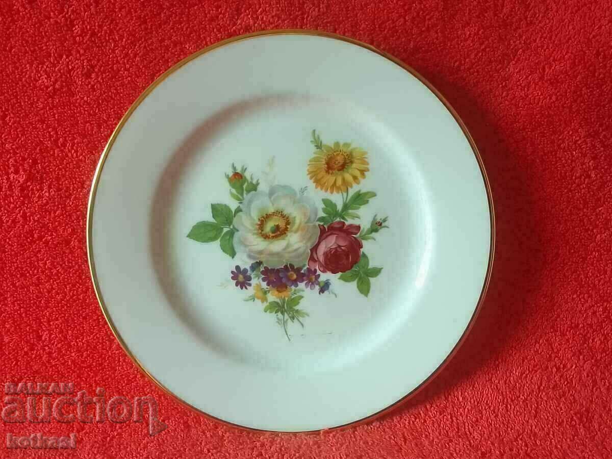 Old porcelain plate gilt Germany Seltmann Weiden