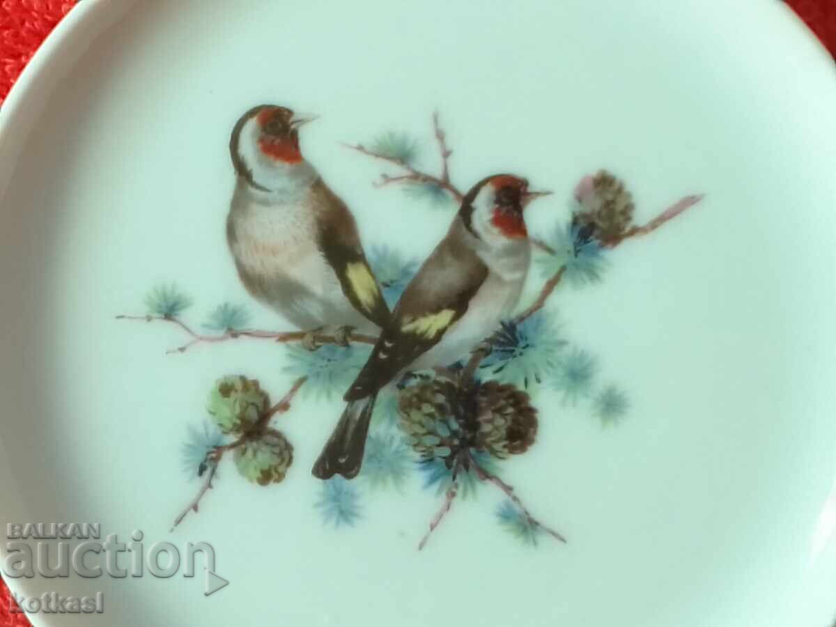 Old KAISER porcelain plate Two perched birds Sparrows with price 15.50 BGN | € 7.93 Old KAISER porcelain plate Two perched birds Sparrows with price 15.50 BGN | € 7.93
