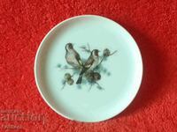Old KAISER porcelain plate Two perched birds Sparrows
