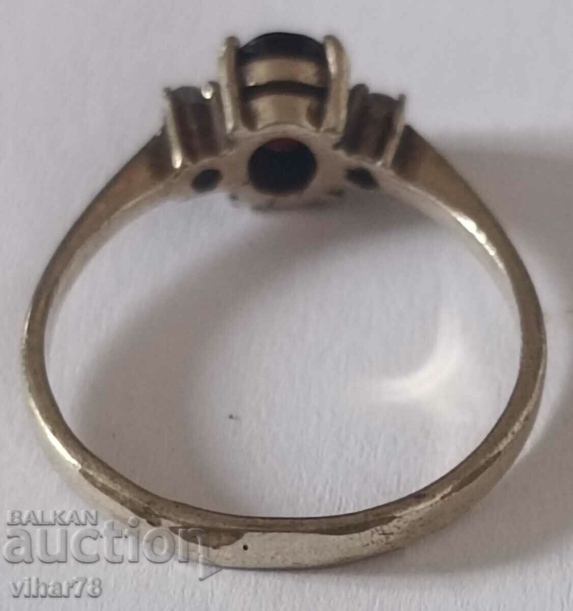 Сребърен пръстен с гранат - 5 Сребърен пръстен с гранат - 5