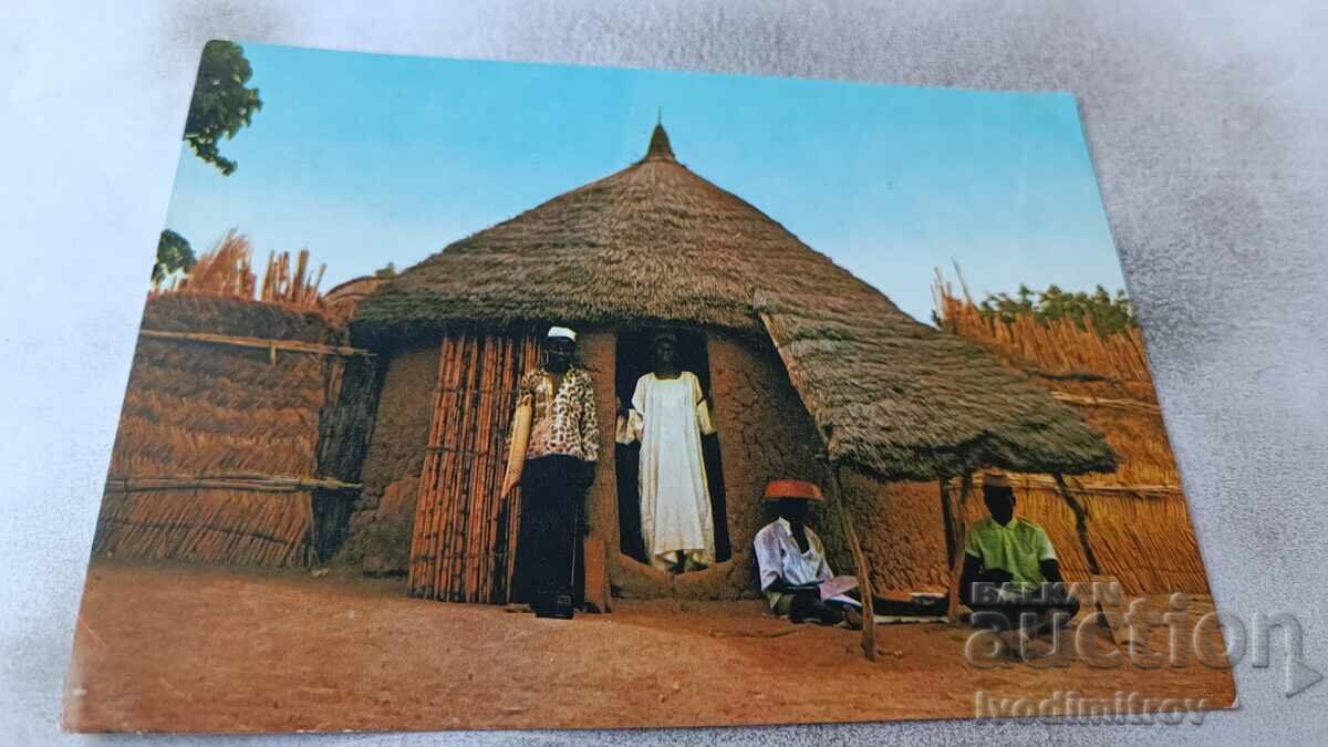 Northern Nigeria Village House 1982 postcard