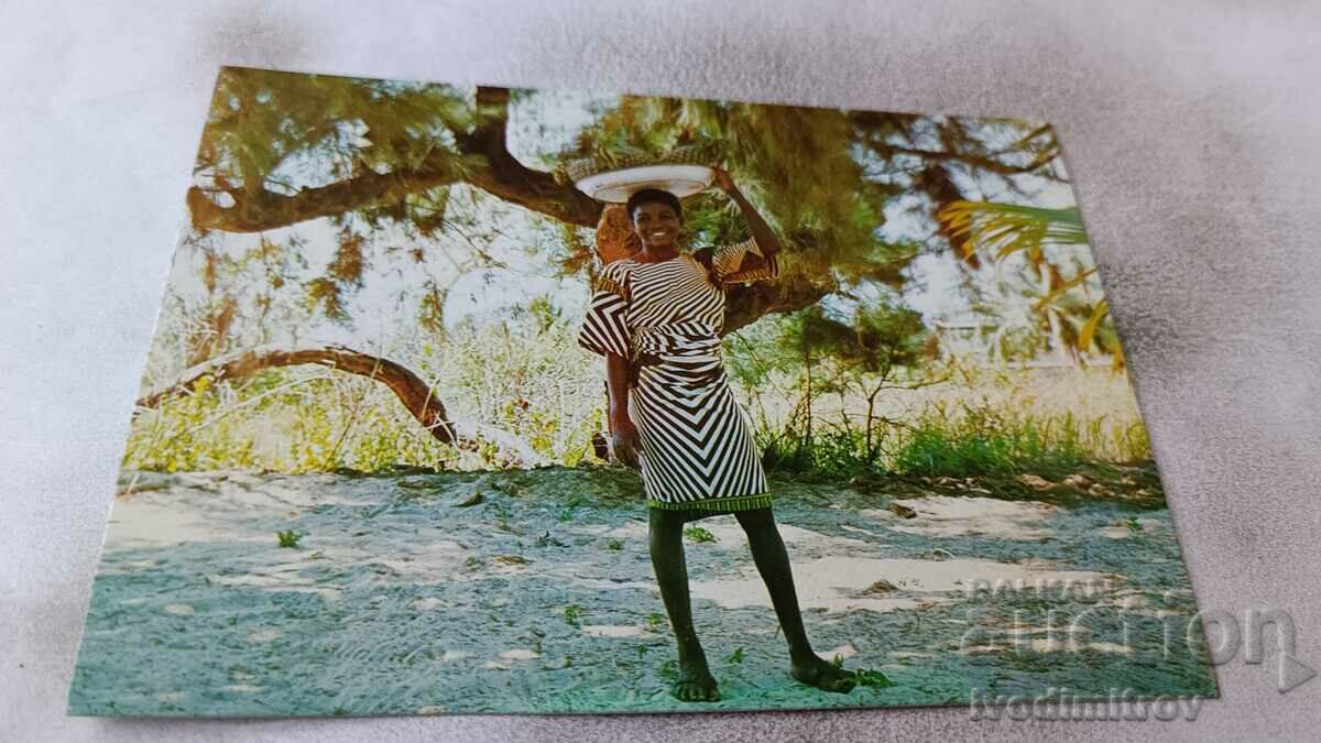 Καρτ ποστάλ Lagos Pineapple Vendor at the Beach 1982