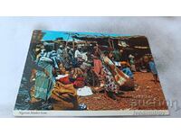 Nigerian Market Scene 1982 postcard