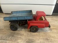 Vechi model de camion basculant de jucărie mecanică din metal rusesc