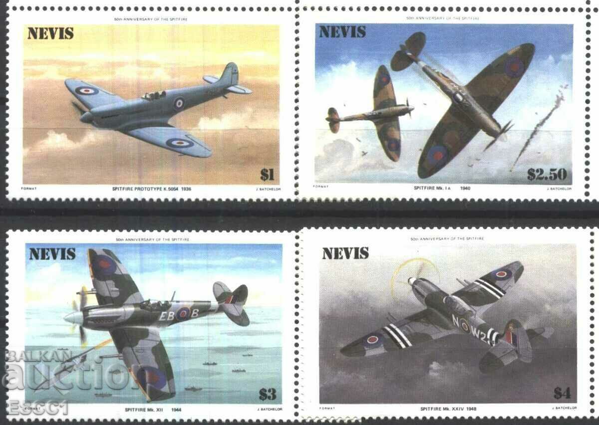 Чисти марки Авиация Самолети  1986  от  Невис