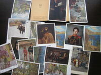 LOT OF POSTCARDS RUSSIAN PAINTING IN MUSEUMS 1960 !!!