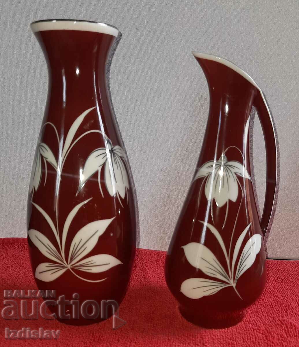 Two GDR porcelain vases
