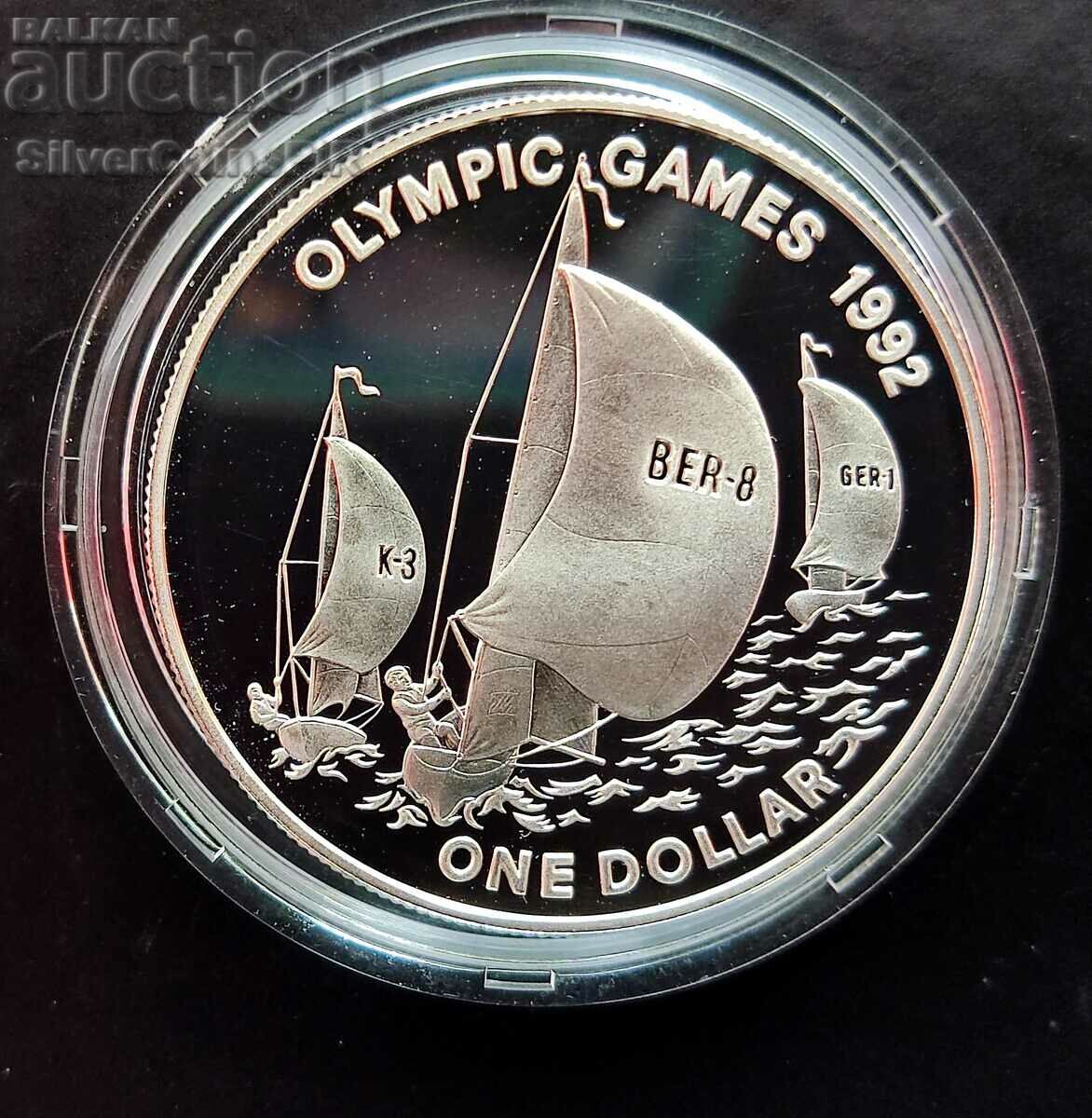 Ασημένιο 1$ Ιστιοπλοϊκοί Ολυμπιακοί Αγώνες 1992 Βερμούδες