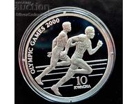 Silver 10 Kwacha Running Olympics 1999 Malawi