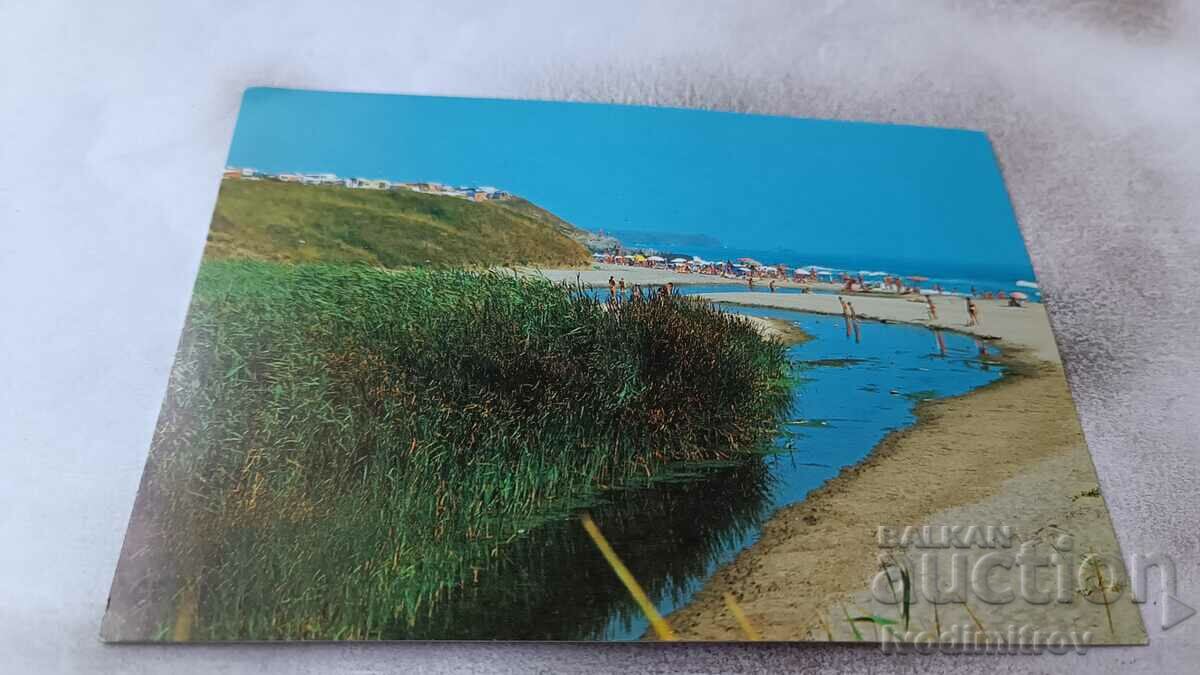 Пощенска картичка Къмпинг Делфин край Ахтопол 1988
