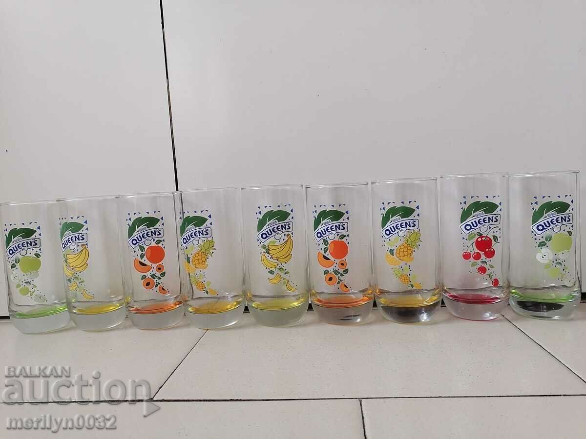 A beautiful set of 9 glasses QUIEENS glass for soft drink with price 70.00 BGN | € 35.79