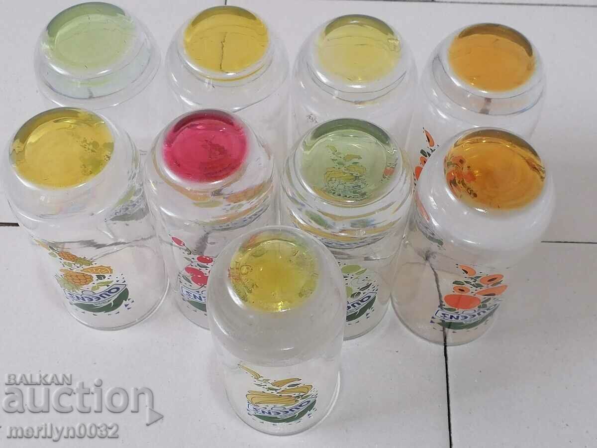 A beautiful set of 9 glasses QUIEENS glass for soft drink - 5