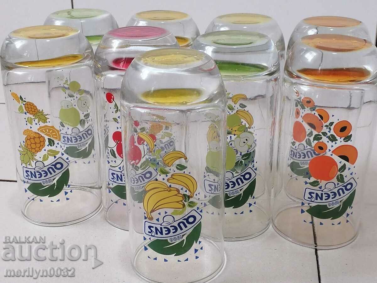 A beautiful set of 9 glasses QUIEENS glass for soft drink - 6
