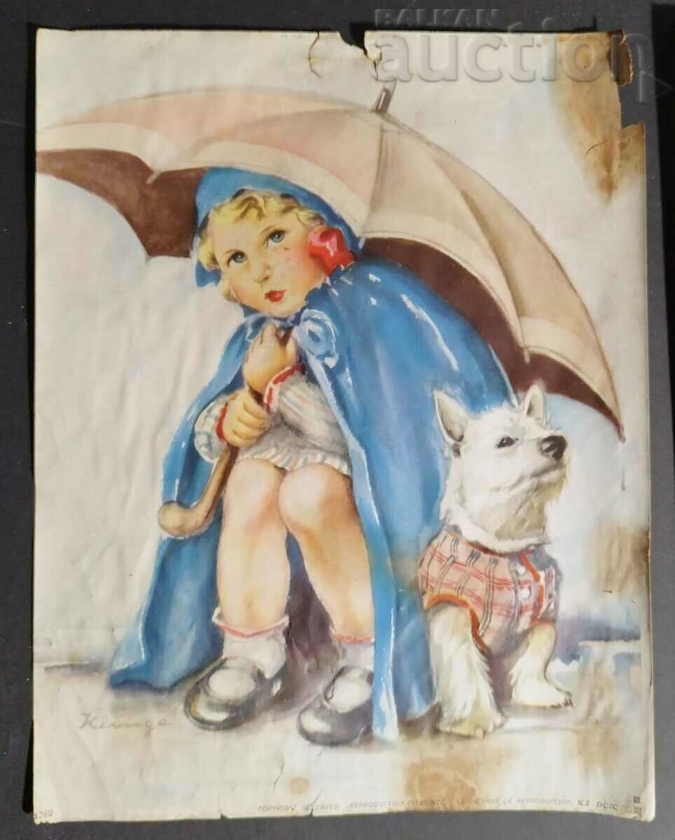 Poster vechi vechi și ilustrator de fantezie Klinger / Enfant...