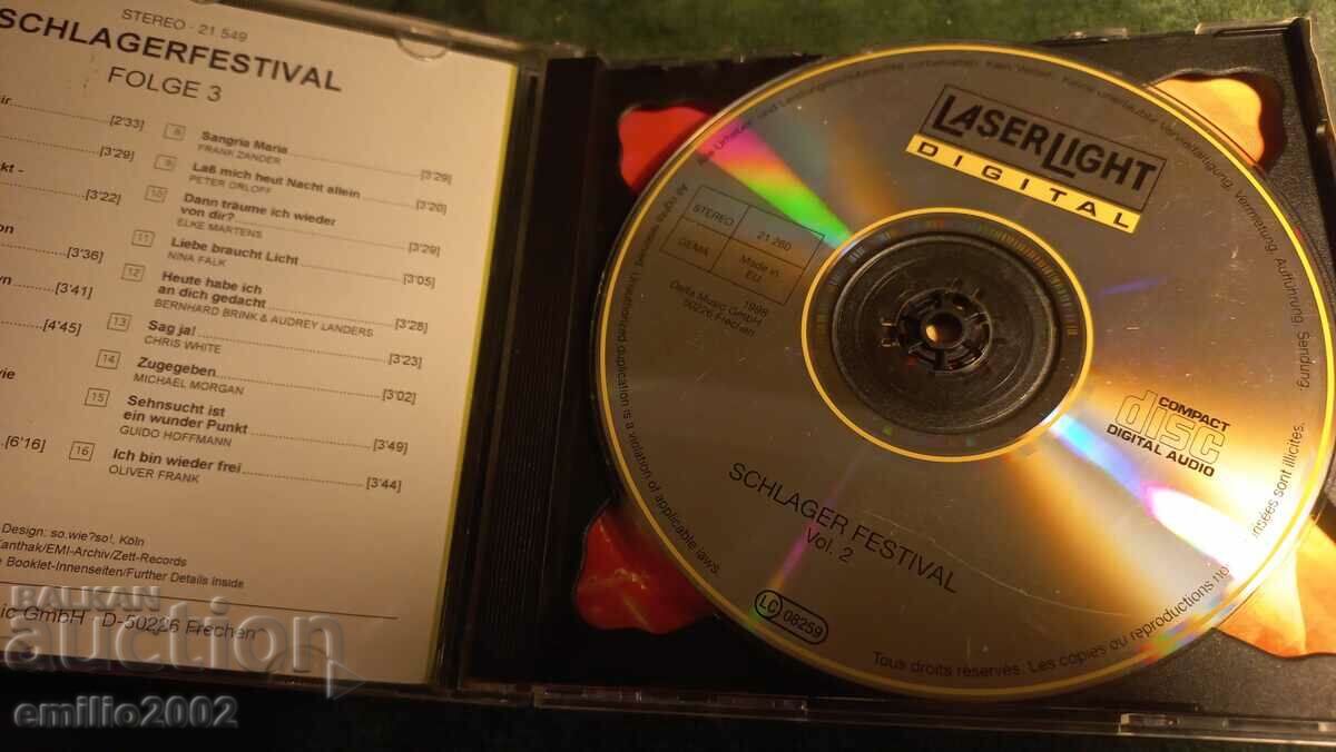 Audio CD Schlager festival with price 1.99 BGN | € 1.02 Audio CD Schlager festival with price 1.99 BGN | € 1.02