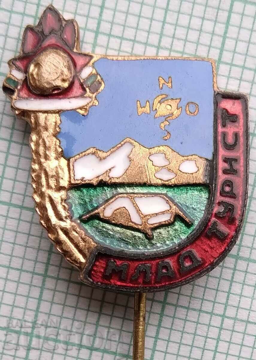 15928 Badge - Young tourist - bronze enamel