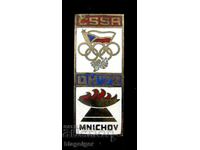 Стара Олимпийска значка-Мюнхен 1972-Чехословакия НОК-Емайл