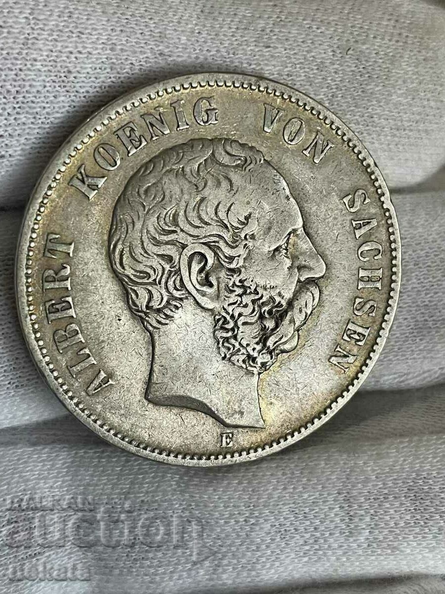 5 марки 1876 година, Алберт, Саксония