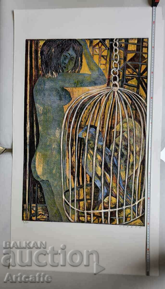 Large color lithograph