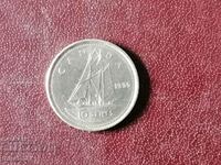 1996 год 10 цента Канада