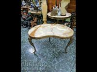 A superb antique Belgian bronze onyx side table