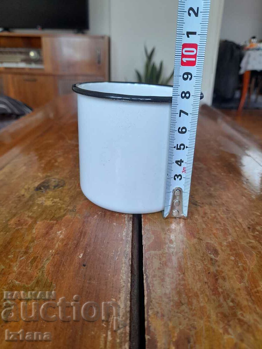 Old enameled jug, cup with price 16.00 BGN | € 8.18 Old enameled jug, cup with price 16.00 BGN | € 8.18
