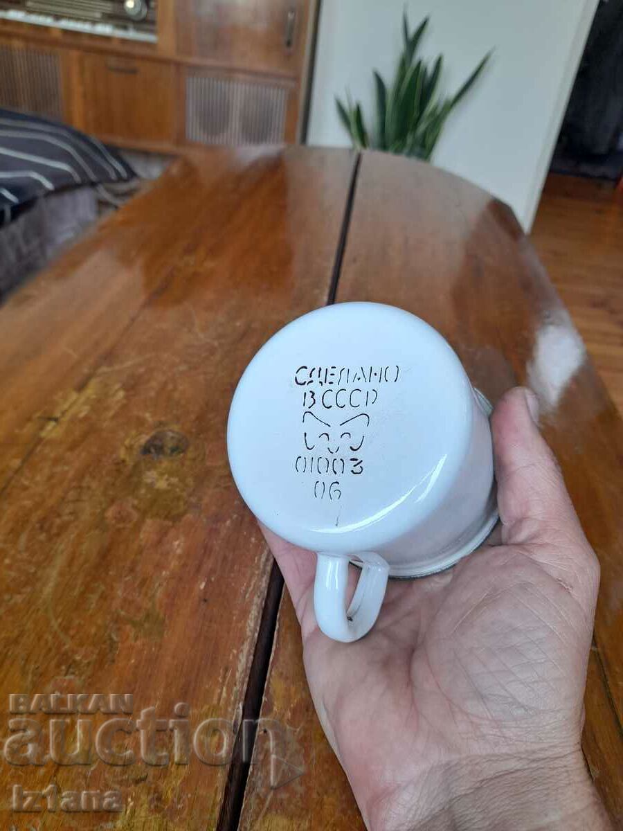 Old enameled jug, cup - 6 Old enameled jug, cup - 6