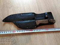OLD DOUBLE LEATHER HANDLE KNIFE