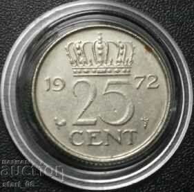 Нидерландия 25 цента 1972