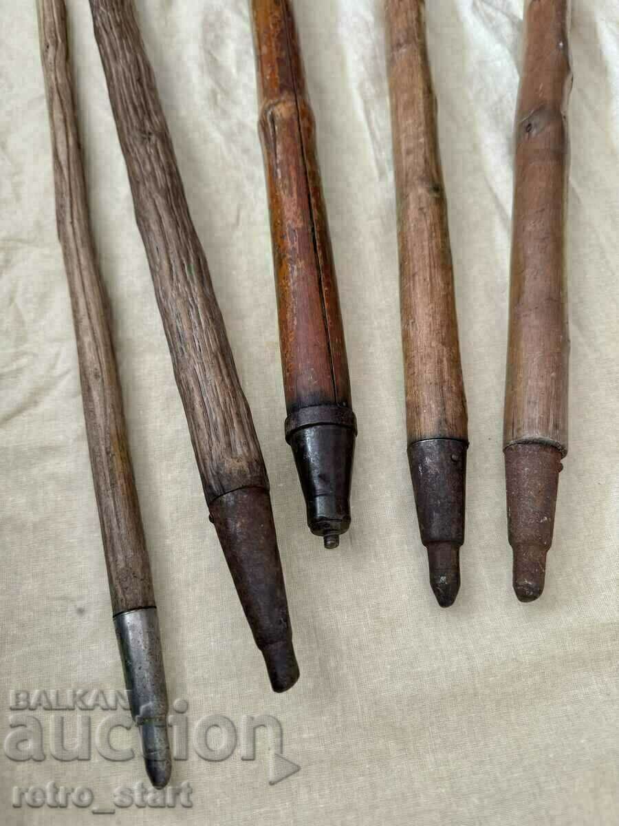Walking sticks, pickel. Lot of 5 pieces - 5