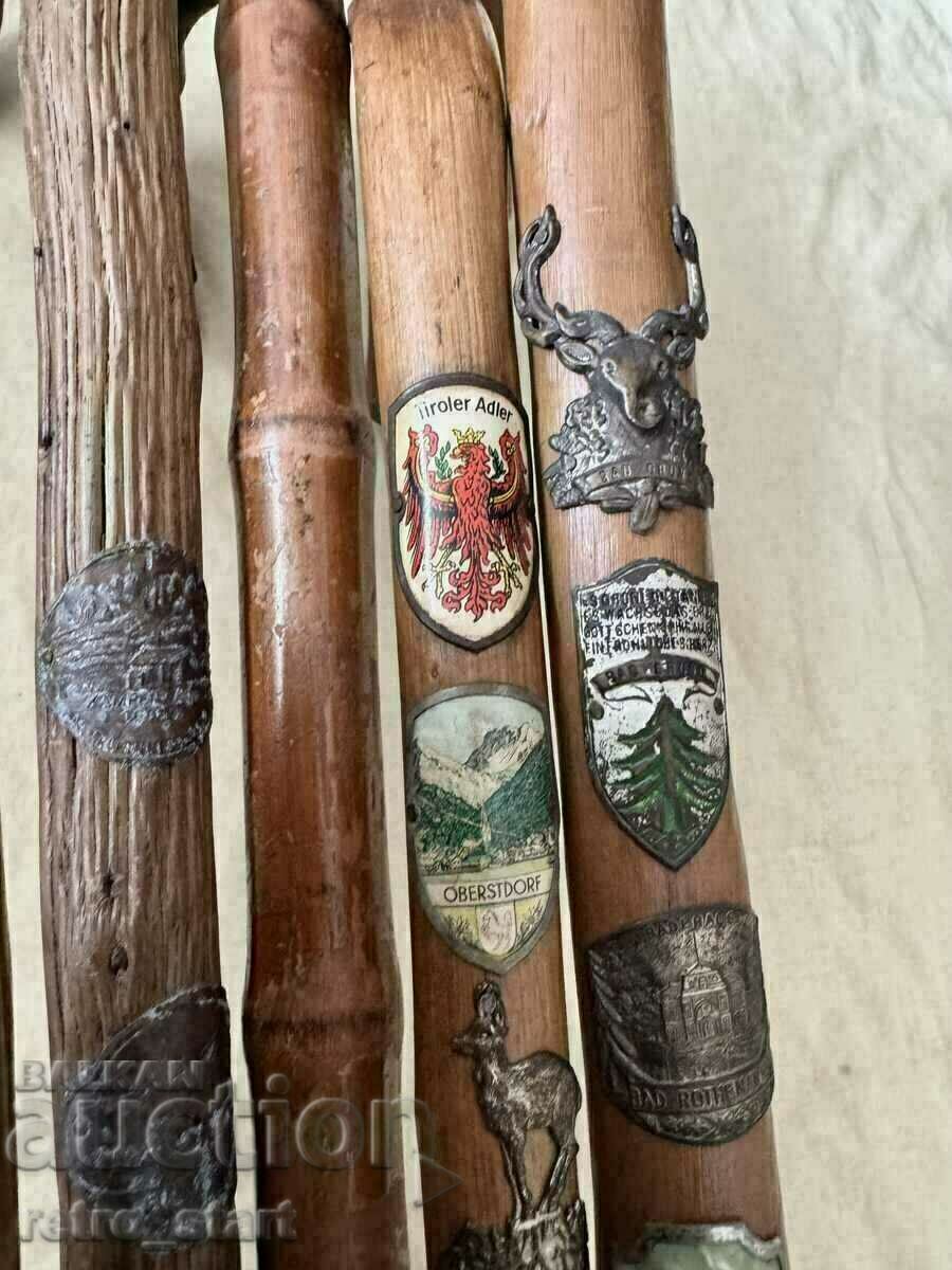 Walking sticks, pickel. Lot of 5 pieces - 6