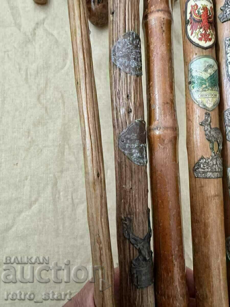 Walking sticks, pickel. Lot of 5 pieces - 7