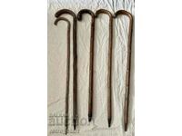 Walking sticks, pickel. Lot of 5 pieces