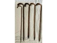 Walking sticks, pickel. Lot of 5 pieces