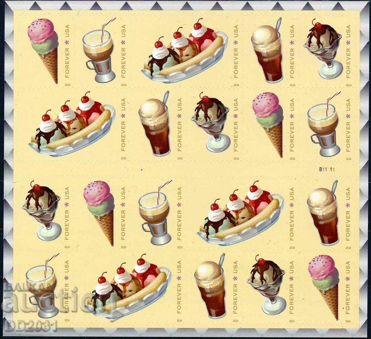 USA 2016 - Ice Cream Sheet MNH USA 2016 - Ice Cream Sheet MNH