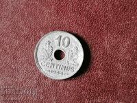 1944 10 centimes France Zinc
