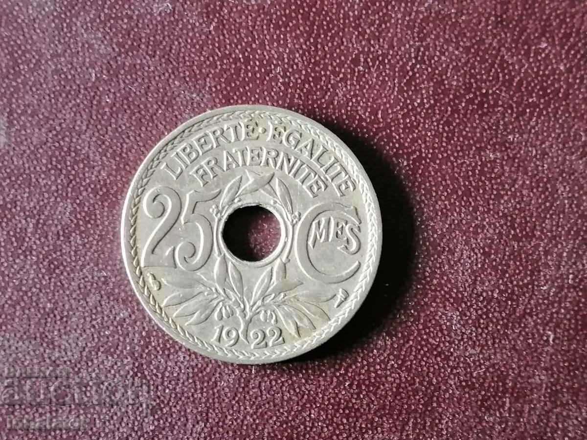 1922 anul 25 de centi Franta