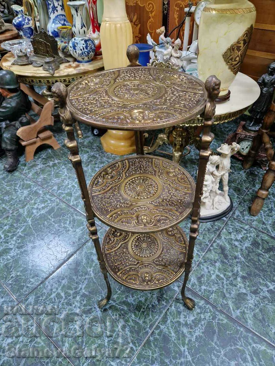 Old French solid bronze table