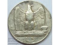 5 lira 1928 Italy silver