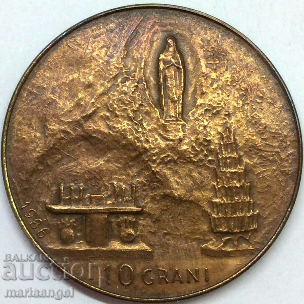 Malta 10 grains 1986 Madonna PROOF-like 30mm - excl. σπάνιος