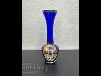 Japanese cobalt vase with floral motifs. #5422