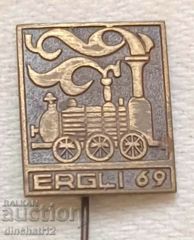 ERGLI 69 1969 Gara Ergli Letonia Tren Locomotiva cu abur