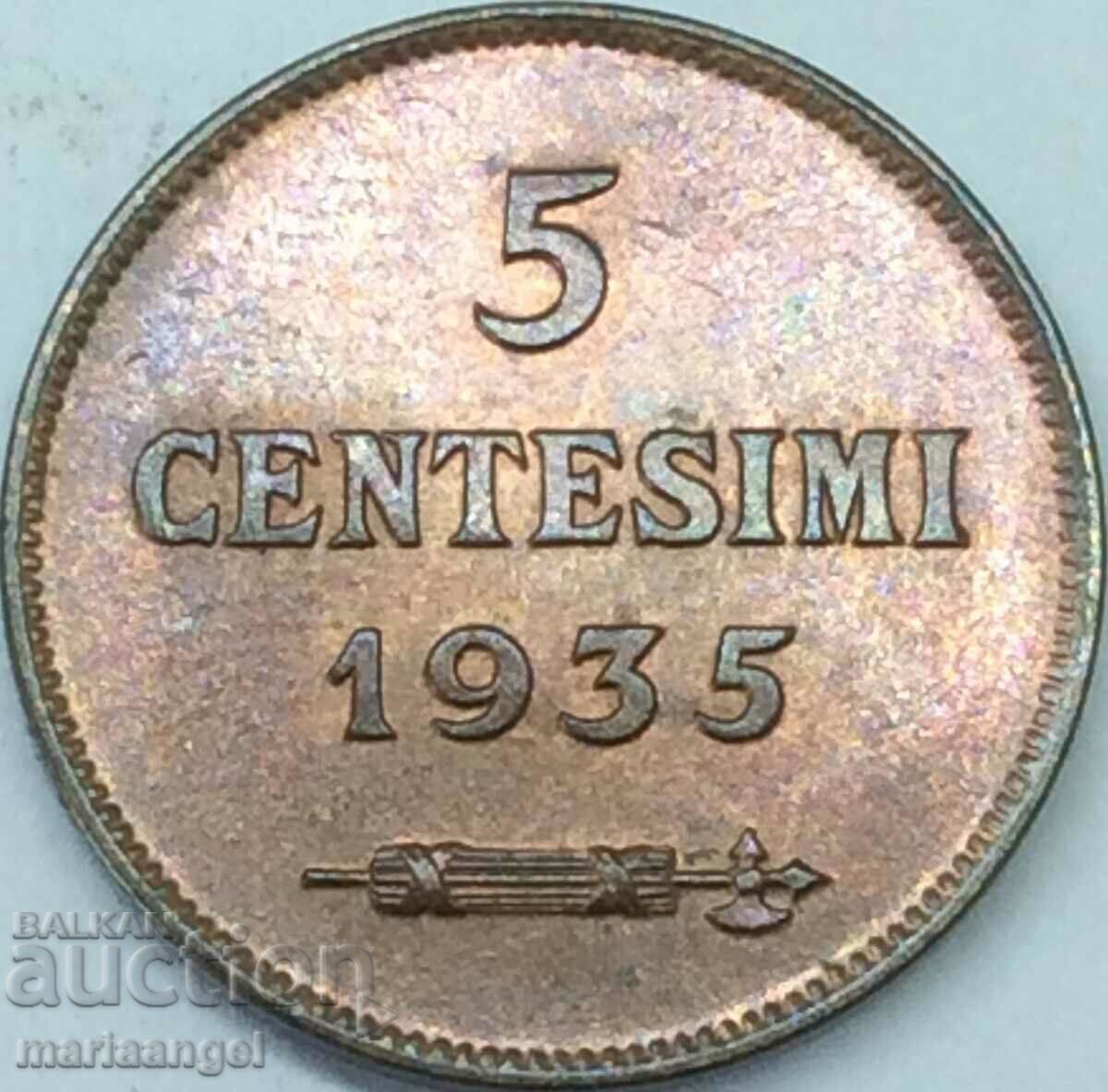 5 centesimi 1935 San Marino
