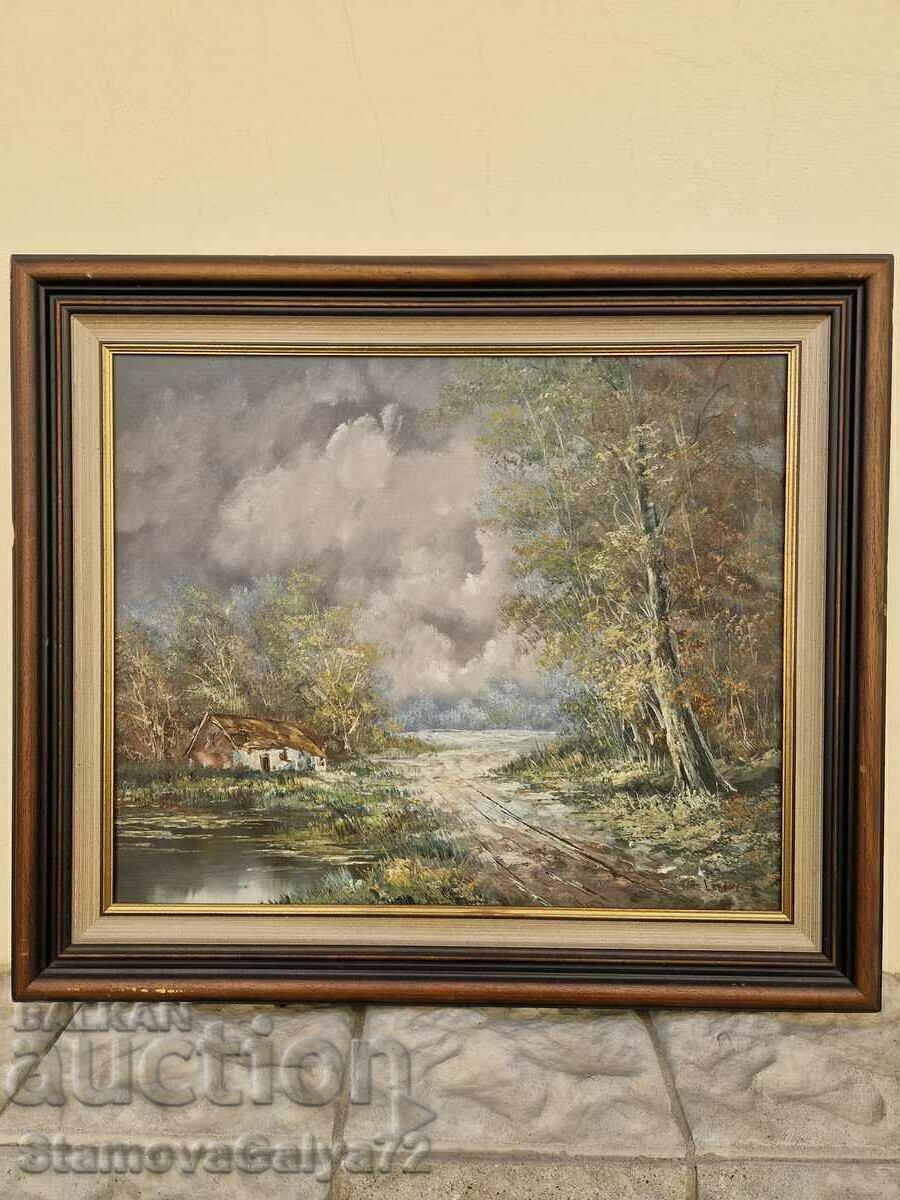 Прекрасна антикварна белгийска картина масло с цена 141.63 €