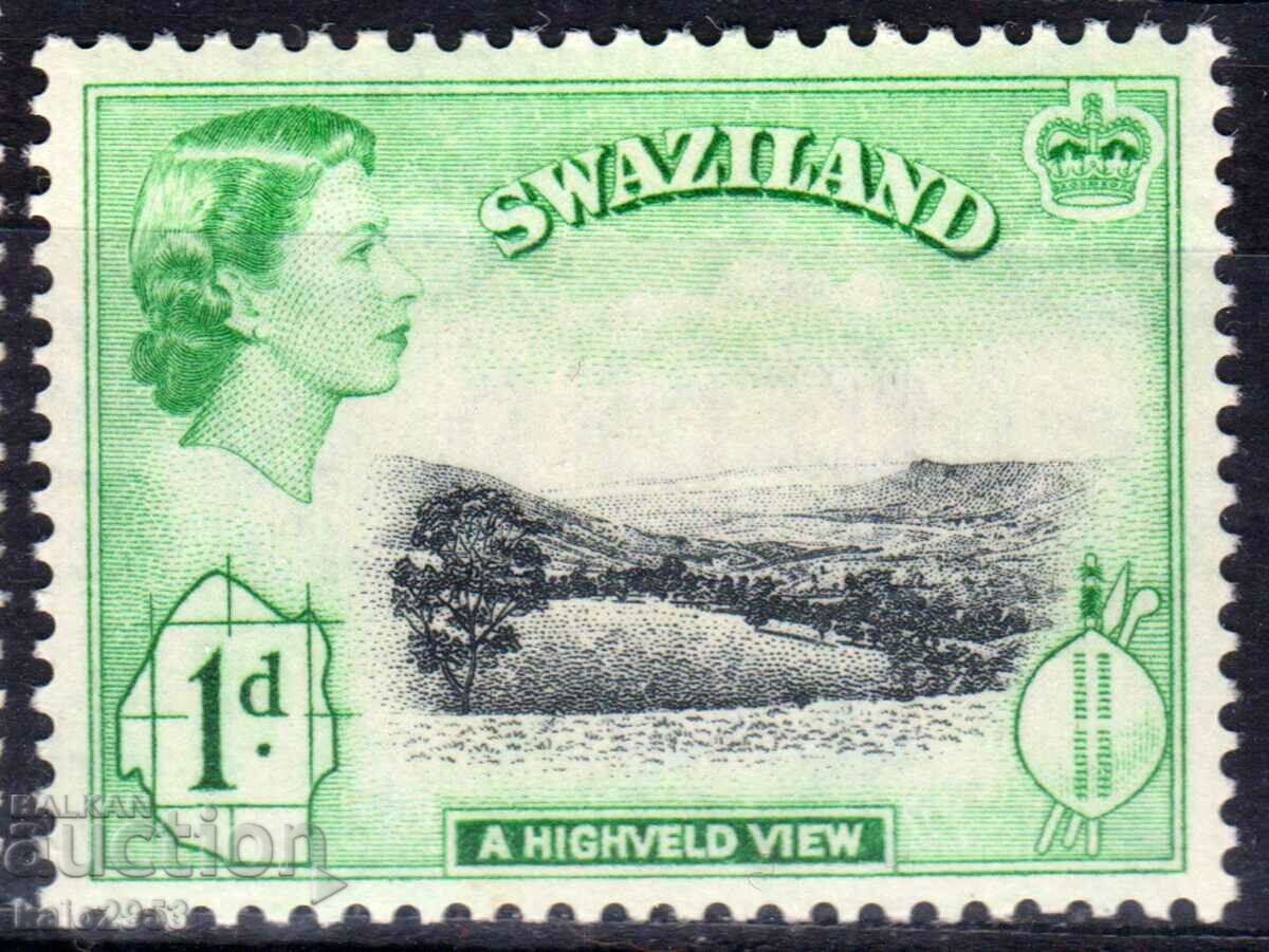 GB/Swaziland-1956-QE II-Редовна-Изглед от планината,MLH