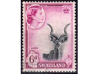 GB/Swaziland-1956-QE II-Regular-Kozel Kudu,MLH