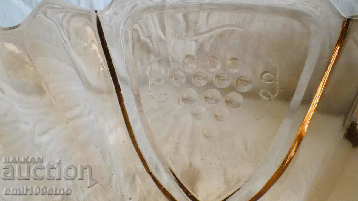 Old beautiful colored glass fruit bowl - 6