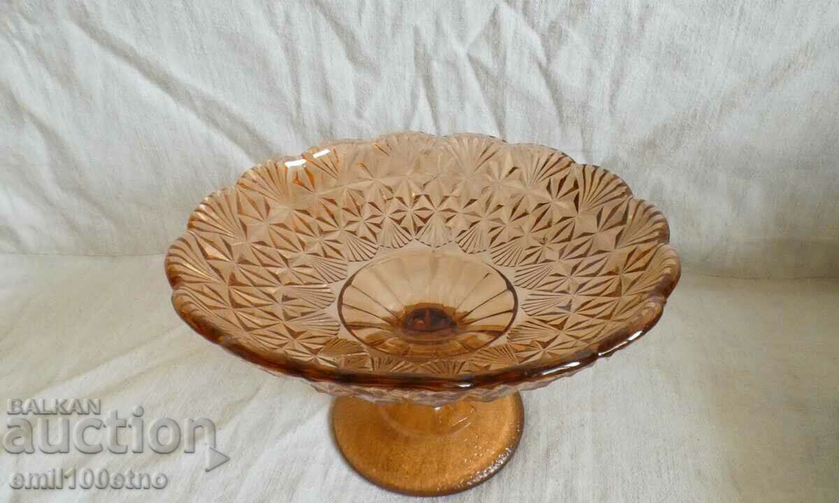 Old beautiful colored glass fruit bowl with price 16.00 BGN | € 8.18
