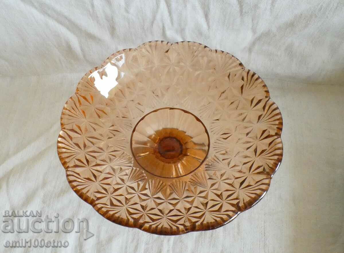 Auction  Old beautiful colored glass fruit bowl